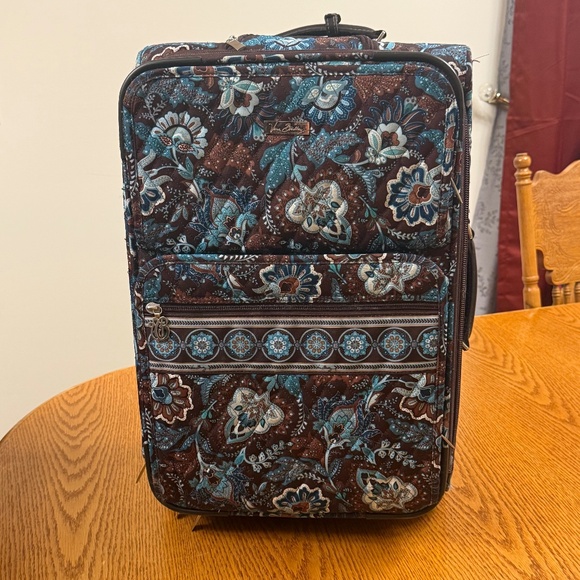 Vera Bradley Retired Java Blue Large Suitcase - Picture 1 of 14
